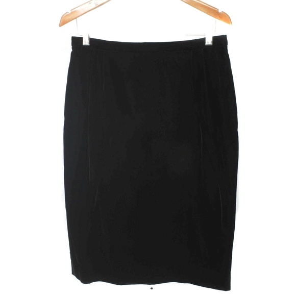 A.J. BARI Vintage Black Velvet Open Back Rhinestone Accent Evening Skirt Set - Picture 6 of 8